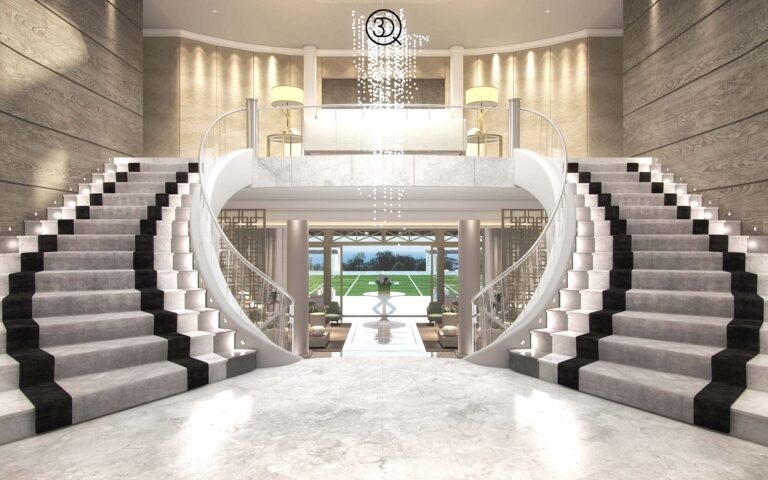 Interior hall de entrada Falcon Palace, Marbella